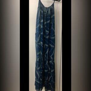 TANOA Hawaiian Aloha Print Tropical Maxi Dress Women Size Small